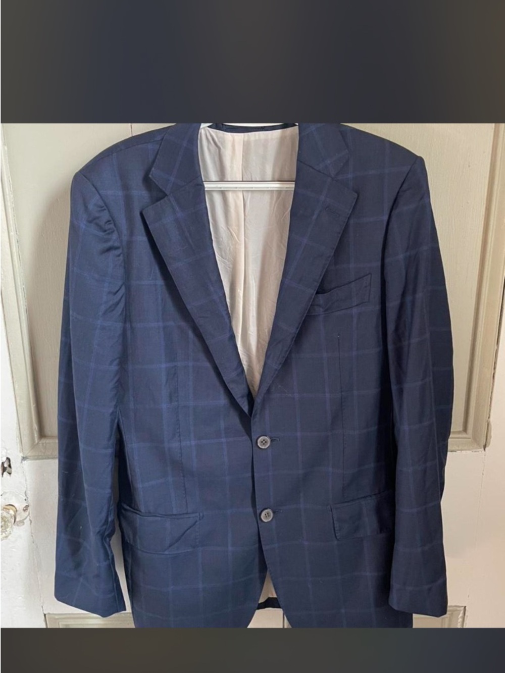 Suitsupply Italian Wool Navy Plaid Blazer